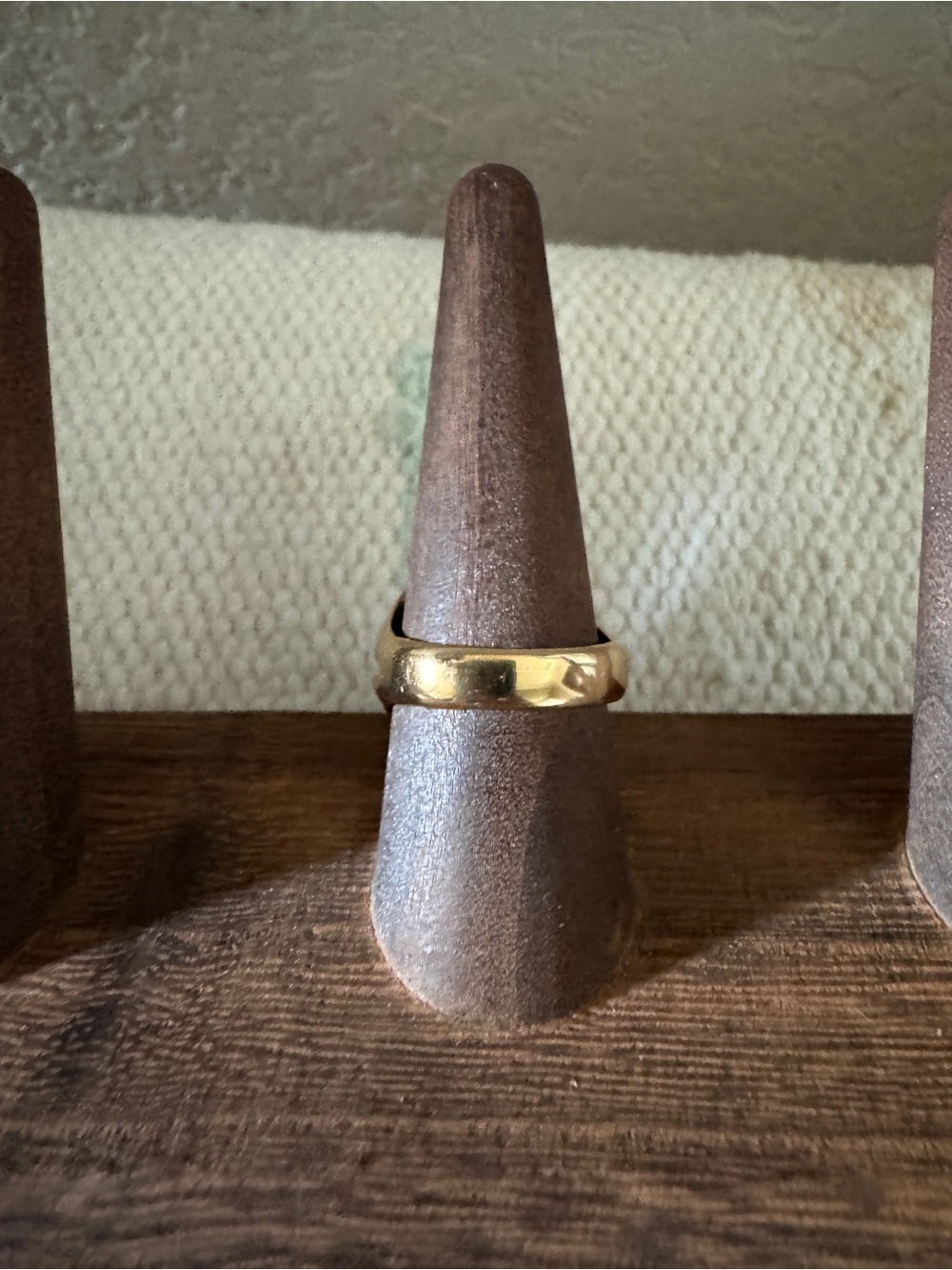 Vintage Gold Tone Signet Ring with Rhinestone - Picture 4 of 4